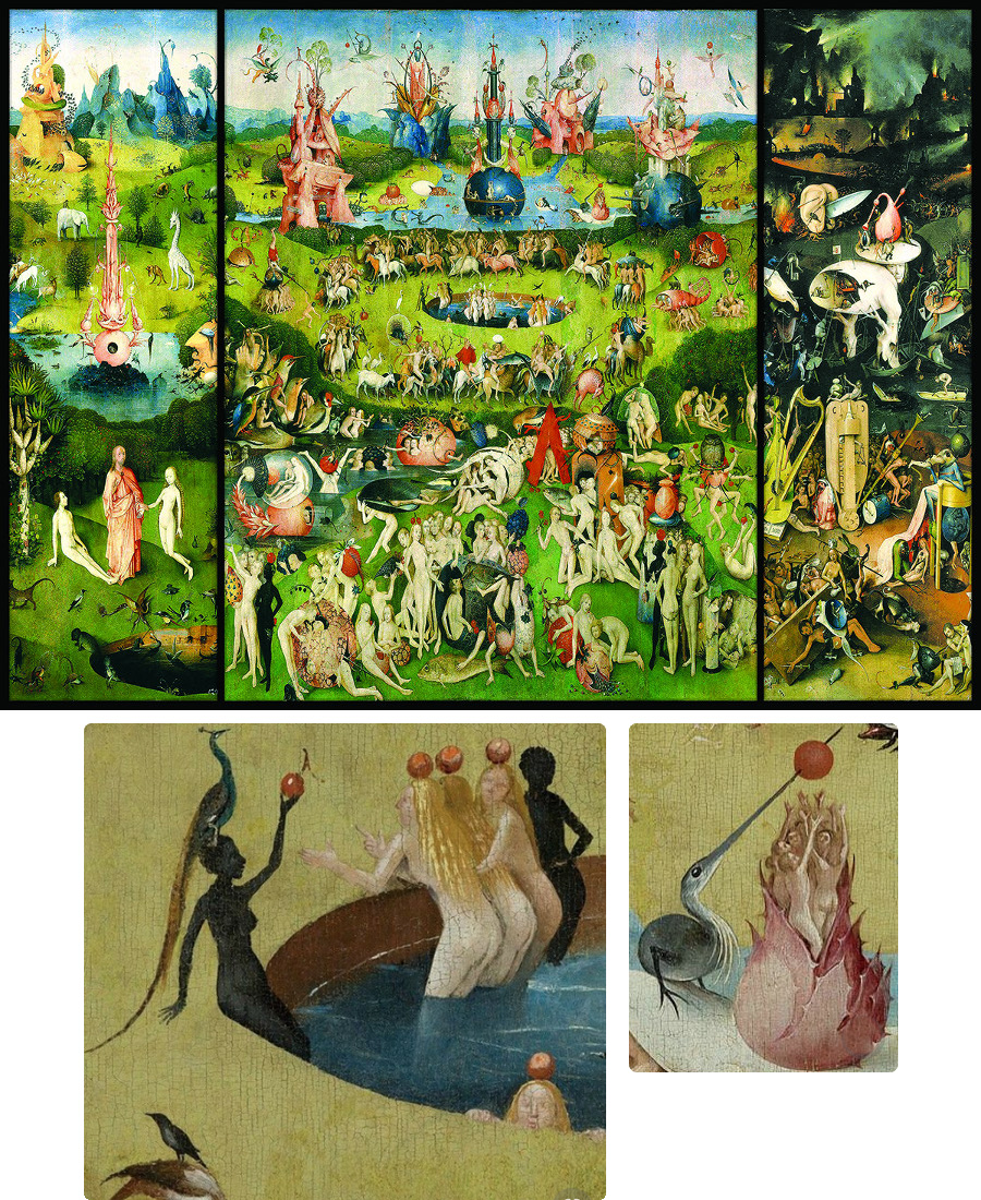 Hieronymus Bosch: A gyönyörök kertje - és a festmény részletei